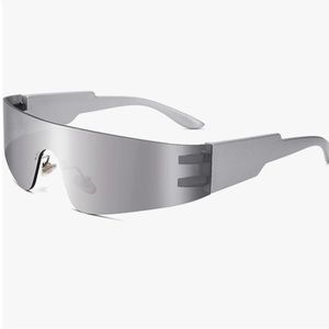 Silver futuristic sunglasses
